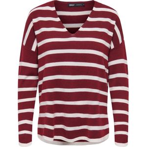 ONLY Trui 'ONLAMALIO'  wijnrood / wit