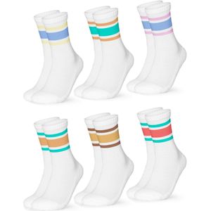 Occulto Sportsokken 'Tennis Steffi'  blauw / lichtbruin / rood / wit