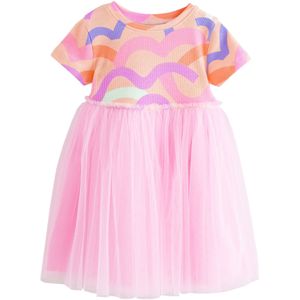 Next Jurk  blauw / lichtlila / abrikoos / lichtroze