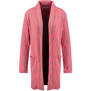 Key Largo Gebreide mantel 'Infinity'  donkerbeige / neonroze