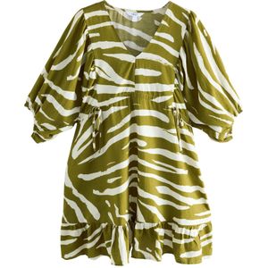 Next Jurk  olijfgroen / offwhite