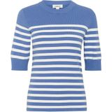 Soaked in Luxury - Spina - Dames-T-shirt - Olijfgroen en Gebroken Wit - Zachte Tricot