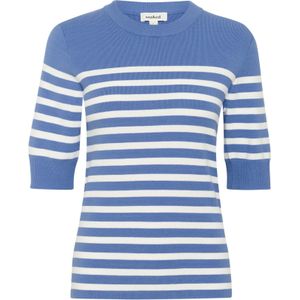 Soaked in Luxury - Spina - Dames-T-shirt - Olijfgroen en Gebroken Wit - Zachte Tricot