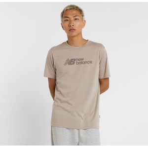 new balance Shirt 'Heathertech Linear'  stone grey / donkergrijs