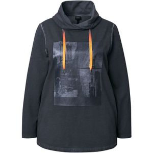 Ulla Popken Sweatshirt  grijs / neonoranje / zwart