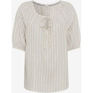 BRAX Blouse 'Viva'  stone grey / zilver / offwhite