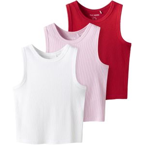 TWO SOON Top  pink / rood / wit