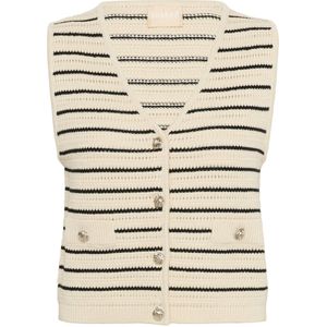 SOAKED IN LUXURY Gebreide bodywarmer 'SLMadalena'  zwart / wit