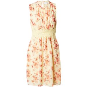 VILA Jurk 'MILINA'  lichtgeel / donkergroen / pink