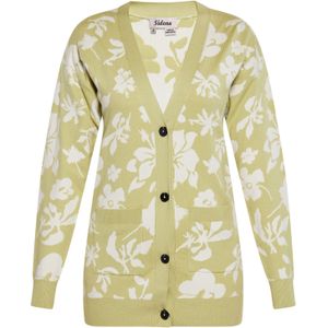 Sidona Gebreid vest  kaki / wolwit