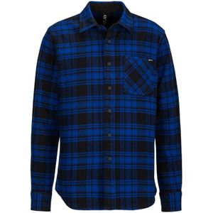REPLAY Overhemd 'Checked Cotton Flannel'  navy / zwart