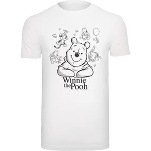 F4NT4STIC Shirt 'Disney Winnie The Pooh'  zwart / wit