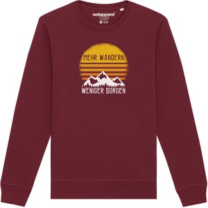 Watapparel Sweatshirt ' Mehr Wandern '  gemengde kleuren / bourgogne