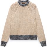 NAPAPIJRI Trui 'D-Ansei'  beige gemêleerd / cyaan blauw / bruin