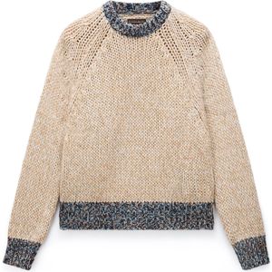 NAPAPIJRI Trui 'D-Ansei'  beige gemêleerd / cyaan blauw / bruin