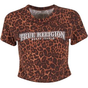 True Religion Shirt  donkerbruin / zilvergrijs / oranje