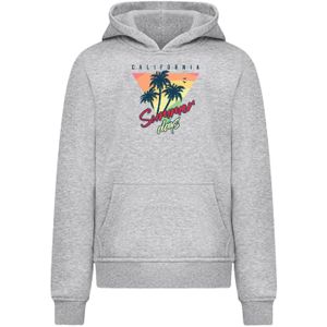 F4NT4STIC Sweatshirt 'California Palmen Retro'  nachtblauw / grijs gemêleerd / oranje / grenadine