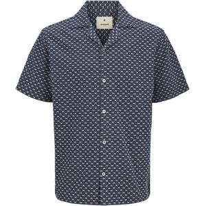 JACK & JONES Overhemd  navy / offwhite