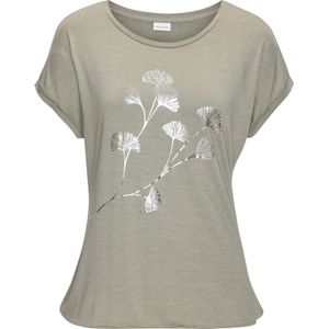 Lascana T-shirt - Kaki - Elastische Viscosekwaliteit - Korte Mouwen