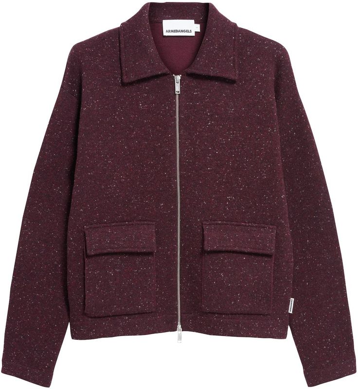 ARMEDANGELS - Gebreid Vest - Bordeaux - Losse Pasvorm - Lange Mouw