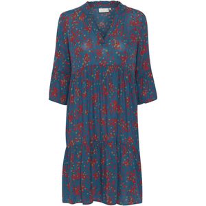 Kaffe Jurk 'Lokia'  olijfgroen / petrol / bloedrood