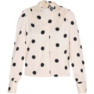 faina Blouse  zwart / parelwit