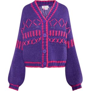 IZIA Gebreid vest 'Eyota'  donkerlila / magenta