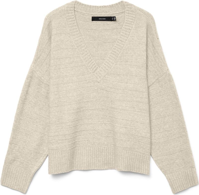 VERO MODA - VMBOOM - Trui - Crème - Losse Pasvorm - V-hals