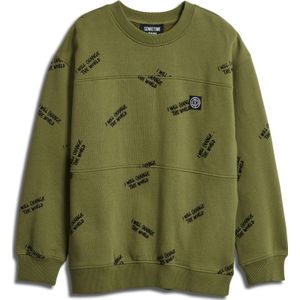 SOMETIME SOON Sweatshirt 'Milos'  donkergroen / zwart