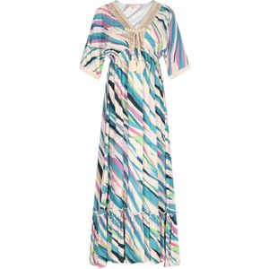 IZIA Jurk  beige / blauw / pink / zwart