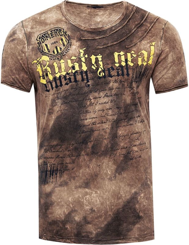 Rusty Neal - T-shirt - Tie Dye Batik - Heren - Normale Pasvorm - 100% Katoen