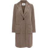 Only - ASTRID - Lange Corduroy Jas - Effen - Regular Fit - Reverskraag