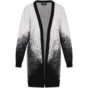 faina Gebreid vest  zwart / wit