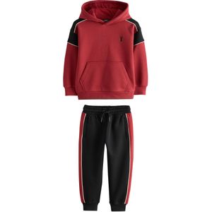 Next Joggingpak  donkerrood / zwart / wit