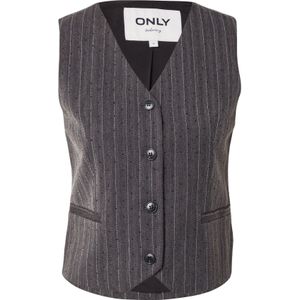 ONLY Gilet 'ONLSIGA'  donkergrijs / wit