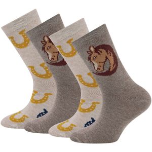 EWERS Sokken 'Pferd/Hufeisen'  blauw / bruin / grijs