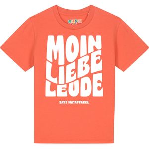 watabout.kids Shirt 'Moin liebe Leude'  oranje / wit