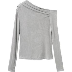 MANGO Shirt 'CREPONI'  zilvergrijs