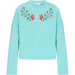 IZIA Sweatshirt 'Boho'  turquoise / groen / robijnrood / wit
