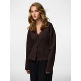 PIECES Gebreid vest 'PCGunhild'  donkerbruin