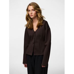 PIECES Gebreid vest 'PCGunhild'  donkerbruin