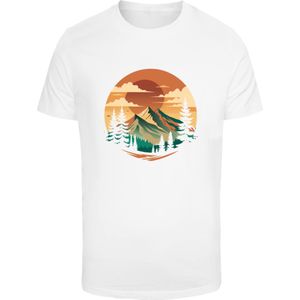 F4NT4STIC Shirt 'Sonnenuntergang Berglandschaft'  bruin / groen / wit