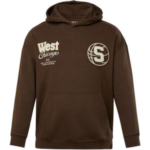 STHUGE Sweatshirt  donkerbruin / wit