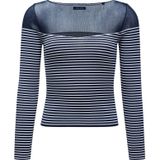 Gebreide Trui - Gestreept - Viscose - Ronde Hals - Lange Mouw