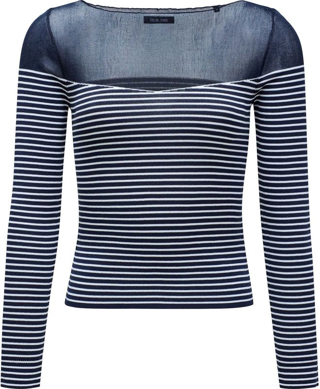 Gebreide Trui - Gestreept - Viscose - Ronde Hals - Lange Mouw