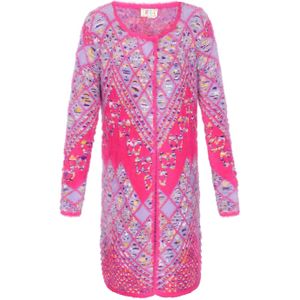 IZIA Gebreid vest  geel / lila / pink