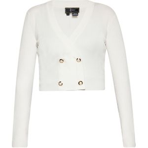 faina Gebreid vest  wolwit