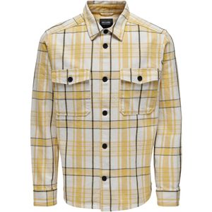 Only & Sons - ONSMilo - Overhemd - Citroen/Honing/Zwart/Wit - Katoen, Geruit, Lange Mouw
