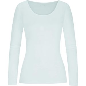 Mey - COTTON PURE - Shirt met Lange Mouwen - Wit - Diepe Ronde Hals