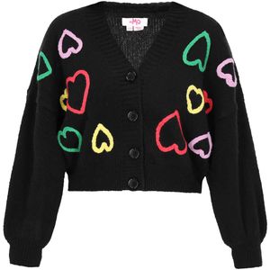 MYMO Gebreid vest  geel / groen / lila / rood / zwart